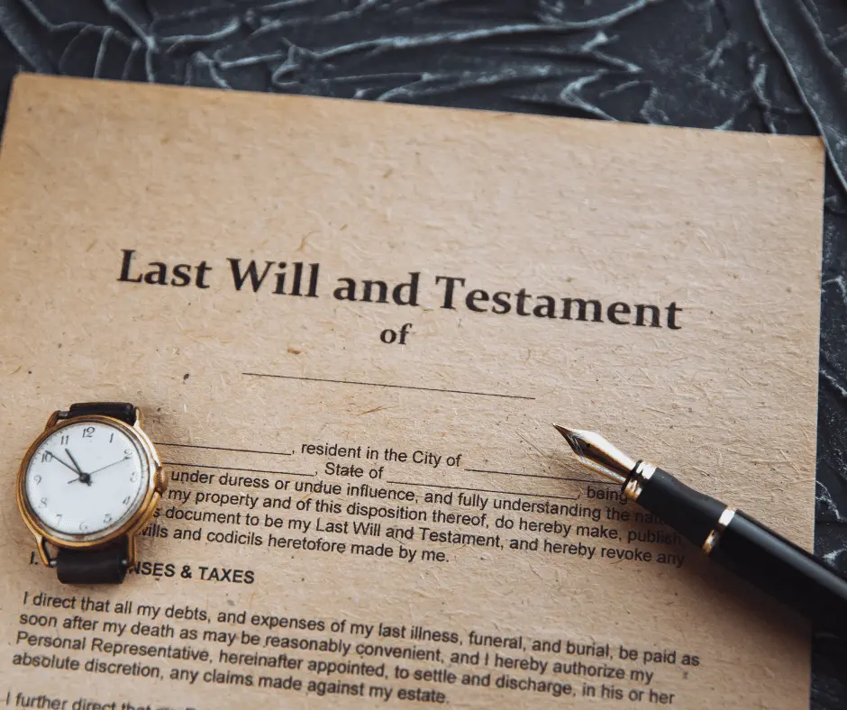  An image of a last will and testament, showcasing the formal document that details an individual's final wishes and estate distribution.